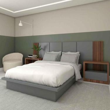 Imagem de Kit Quarto Sob Medida MDF Casal com 2 Mesas e Cabeceira 2,7m - Casa La