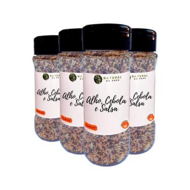 Imagem de Kit 4 Natural Alho, cebola e salsa Pote com Dosador  Premium Pouch 35g