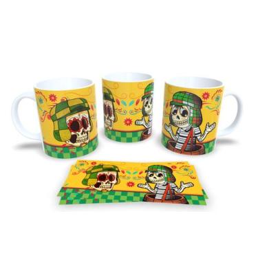 Imagem de Canecas de Porcelana Personalizadas Dia dos Mortos - Estampa Sublimada