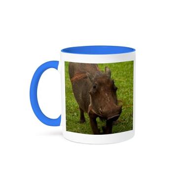 Imagem de 3dRose Warthog Phacochoerus Africanus Kruger Np South Africa Caneca de dois tons, 325 ml, azul