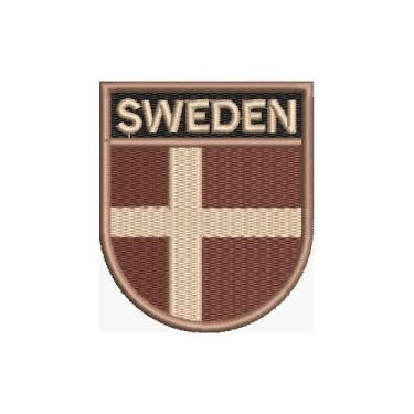 Imagem de BP0087E-004 Bandeira Suécia Patch Bordado 6,8×8,0cm (C) Chaveiro.) (D-Arquivo Matriz para bordar.)