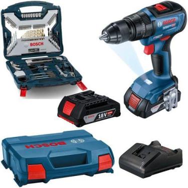 Imagem de Parafusadeira Furadeira Bosch Gsb 18v 50 Kit 103 Peças Broca