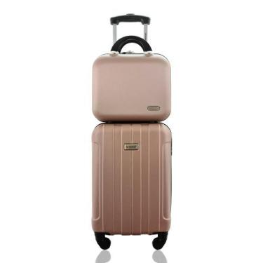 Imagem de Kit Conjunto Mala de Bordo 10kg Viagem Rodas 360 Cadeado Segredo mais 