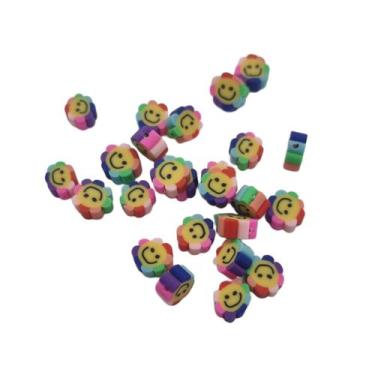 Imagem de Missanga Fimo Emborrachada Entremeio para Pulseira 20 uni - Comercial 