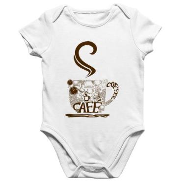 Imagem de Body Bebê Algodão Café Coffee - Foca na Moda, Branco, P