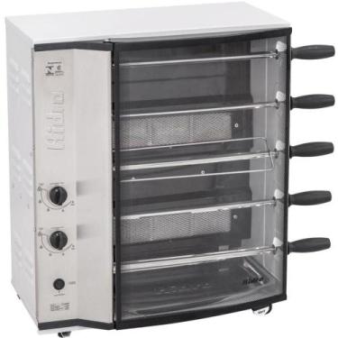 Imagem de Assador a Gás Hidro 5 Espetos Giratórios Acendimento Manual, BRANCO/IN