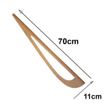 Imagem de Régua Esquadro 70cm Modelagem Confecção 0510 70x11cm Mdf - Levolpe