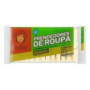 Imagem de Prendedor De Roupa Madeira Billa 12 Unidades 