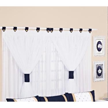 Imagem de Cortina Quarto do Bebê Coroa Marinho 2.00m x 1.60cm - Baby Mel Enxovai