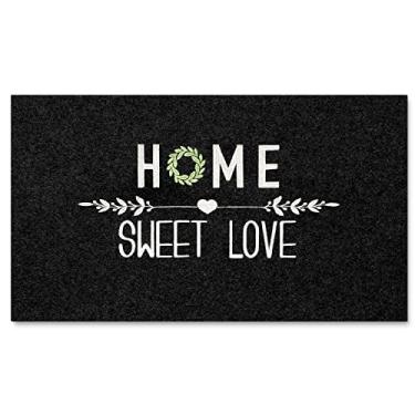 Imagem de AMEIZING Tapete de Boas-Vindas, Tapete Externo e Interno, Antiderrapante, à Prova d'Água, Cinza Escuro e Preto, 71 cm x 45,7 cm (Padrão) / 91,4 cm x 61 cm (Grande), Tapete de Porta da Frente