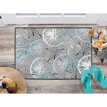 Imagem de Lindo capacho engraçado tapete de porta costeira tapete de boas-vindas areia dólar decoração costeira tapete interior/exterior tapete de casa de praia tapete bonito para cozinha, porta da frente,