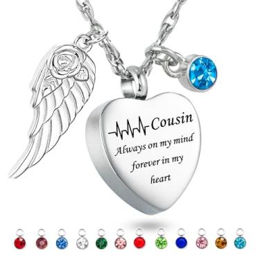 Imagem de Colar de urna de batimento cardíaco para cinzas em forma de coração, lembrança, memorial, urna, suporte de cinzas, joia de cremação, presente de simpatia, Aço inoxidável, Sem Pedra Preciosa