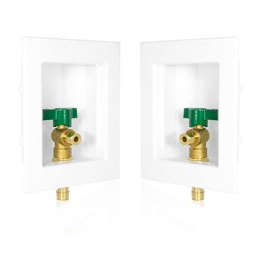 Imagem de 1 PACOTE Caixa de tomada de gelo GUOFIS com conexão de entrada de expansão PEX-A de 1,27 cm, caixa de máquina de gelo com válvula de esfera de 1/4 de volta pré-instalada