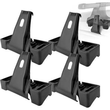 Imagem de Kits de ajuste de sistema de rack de teto, compatível com Thule Evo Clamp & Thule Edge Clamp – kit de montagem de trilho nivelado e pés de borda, com almofadas Santoprene e grampos de metal