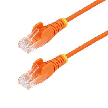 Imagem de StarTech.com Cabo Ethernet CAT6 fino laranja de 15,2 cm, RJ45, LSZH, cobre puro puro 28AWG, cabo/cabo de rede fino
