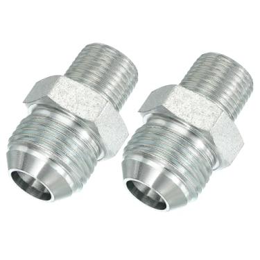 Imagem de PATIKIL Conectores de mamilo redutores hexagonais adaptador de tubo macho 7/20.3 cm alargador 37° JIC x 3/20.3 cm macho NPT, pacote com 2 adaptadores de bocal redutor de encaixe de tubo encaixe
