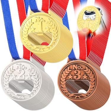 Imagem de Honeydak Abridor de garrafas plano em forma de medalha, vencedor, prêmio, metal, vinho, cerveja, ouro, prata, cobre, medalha, troféu, com fita de pescoço, para bar, bar, bar, bar, homem, cozinha,