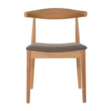 Imagem de Cadeira Carina - Madeira Natural - Linho Castanho Escuro  - shopshop