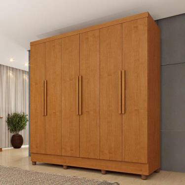 Imagem de Guarda-Roupa Casal Bariloche 6 Portas 4 Gavetas 31316 Cinamomo - Tcil 
