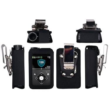 Imagem de Bolsa com clipe giratório de metal removível + protetor de tela para bomba de insulina mínima Medtronic (mínimo de 630 G/640 G/650 G/670 G/770 G/780G) (preto)