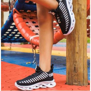 Imagem de Tênis Infantil Sola Trançada Menino Uso Diário Leve e Confortável, Pto