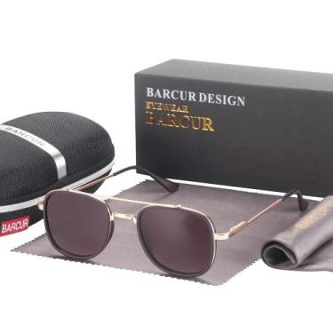 Imagem de óculos escuro barcur quadrados polarizados unissex proteção solar uv 4