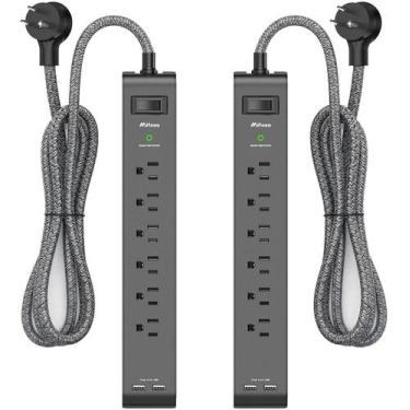Imagem de Protetor de Surtos Mifaso de 12 Pés - 6 Tomadas e 2 USB