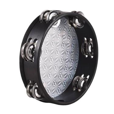 Imagem de Banheira de 8 Polegadas, Pandeiro de Madeira de Madeira Pandeiro Dupla Fileira para a Classe de Música Adoração da Igreja da Classe