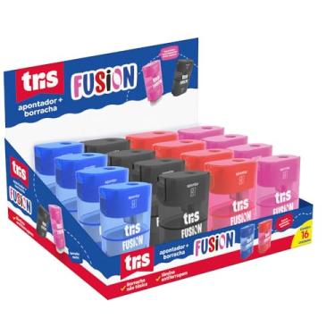 Imagem de Apontador Com Depósito e Borracha Tris Fusion Display 16 Unidades