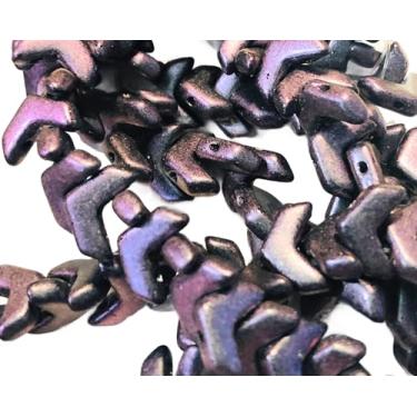 Imagem de 30 Chevron Duo Czech Glass Beads. Huge Selection of Colors and FINISHES (Polychrome Mixed Berry)