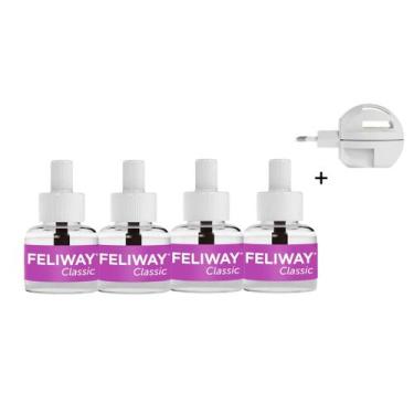 Imagem de Kit Feliway Classic 1 Difusor Elétrico + 4 Refil 48ml Ceva