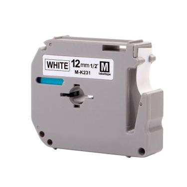 Imagem de Fita Para Rotulador Brother M-k231 12mm Preto Sobre Branco