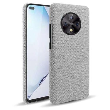 Imagem de Capa para Honor Play 50 Plus,Capa desenhada em lona,Case Protetora Ultrafina com Empunhadura Macia,Design em Tecido Antichoque e Antiarranhões-Light gray