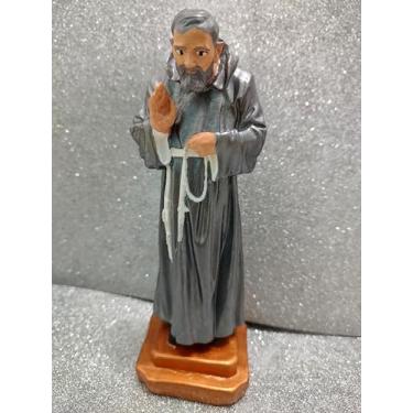 Imagem de Imagem Religiosa Padre Pio, Estatueta Decorativa, 20 cm, Cinza e branco
