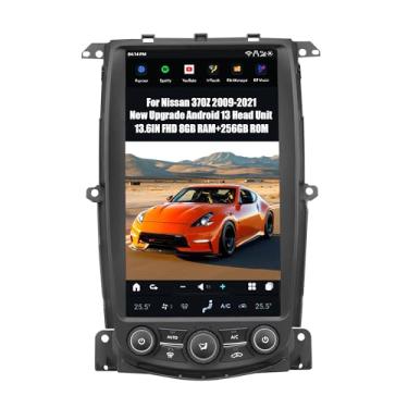 Imagem de AUCARAUTO AuCar 2025 Unidade principal de rádio automotivo Android 13 para Nissan 370Z 2009-2021, tela estilo T de 13,6 polegadas, reprodutor de vídeo estéreo multimídia para carro, navegação GPS, 8