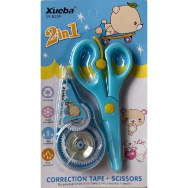 Imagem de Material Escolar 2em1 Corretivo em Fita e Tesoura(Azul)
