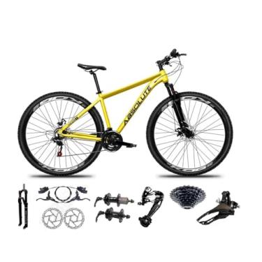 Imagem de Bicicleta Aro 29 Absolute Nero 5 Cabos Internos 27v K7 Freios Hidráulicos Kit 3x9 Suspensão com Trava (Amarelo, 19)
