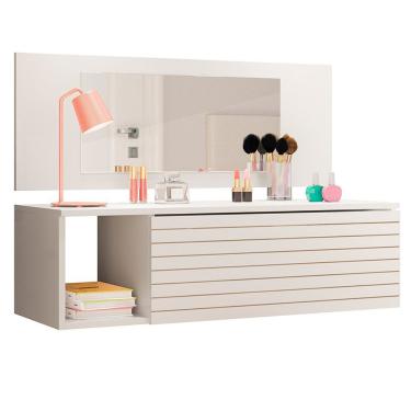 Imagem de Penteadeira Suspensa Com Painel E Espelho Joy Branco