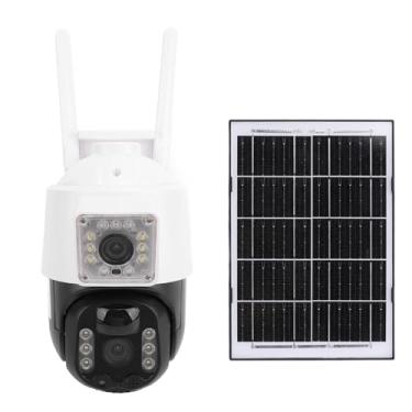 Imagem de Câmera de segurança solar sem fio 2,4 G WiFi 1920 x 1080p com PTZ de 320 graus, longa vida útil da bateria, monitoramento remoto global para pomares, fazendas de peixes, locais de construção
