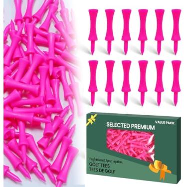Imagem de Amy Sport Golf Tees Step Down Plastic Unbreakable Pacote com 50 2 1/10.2 cm 57 mm Rosa Reutilizável Bulk Set Professional Height Control Castle Tee for Practice (pacote com 50 2 1/10.2 cm em rosa)