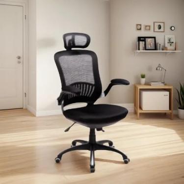 Imagem de Cadeira Presidente BLM900 BlumeOffice, Encosto em Tela de Nylon, Assento em Tela Spacer, Braços Articuláveis, Mecanismo Sincronizado, Suporta até 110kg (Preta)