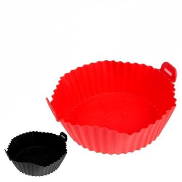 Imagem de Kit com 2 Formas de Silicone Redondas para Air Fryer, 16 cm - Antiaderente, Reutilizável e Livre de Bpa - Ideal para Assar, Cozinhar e Grelhar