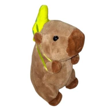 Imagem de Brinquedo De Pelúcia Capivara Com Mochila Tartaruga Fofinha (MARROM)