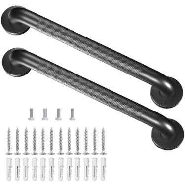 Imagem de Escadas industriais de metal para parede, corrimão, escadas, degraus, ambientes internos, externos, calha de mão, barra de apoio de segurança para escadas, barras de parede, tubos para idosos (30,5 cm