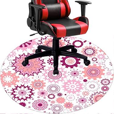 Imagem de Tapete de cadeira de escritório com flores, textura de flor, tapete de cadeira de mesa para piso de madeira de escritório doméstico, protetor de piso de pilha baixa multiuso, redondo, 99 cm