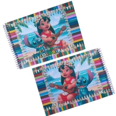 Imagem de Livro de Colorir STITCH Capa Dura 40 Desenhos Frente e Verso