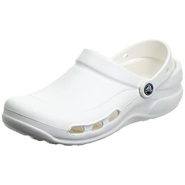 Imagem de Crocs Tamancos de Ventilação Especializados Femininos, Branco, 10 Women/8 Men