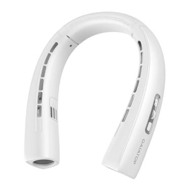 Imagem de Gaiatop Ventilador de pescoço portátil, fluxo de ar turbo de resfriamento surround de 360°, velocidades de 0 a 100, duração de até 12,5H, ventiladores pessoais recarregáveis para uso ao ar livre