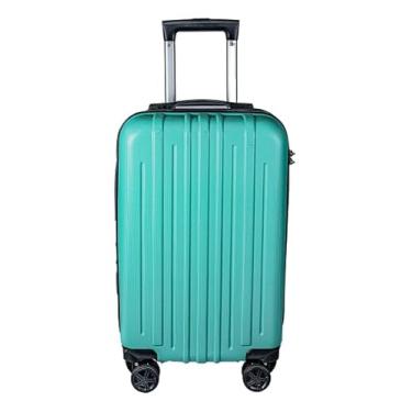 Imagem de Mala de Bordo 10KG Madri ABS Listrada Leve Giratória Anac (Verde Água)