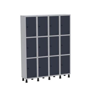 Imagem de Armário Locker Guarda Volume Aço Light 12 Portas 138x179,5cm - Pandin 
